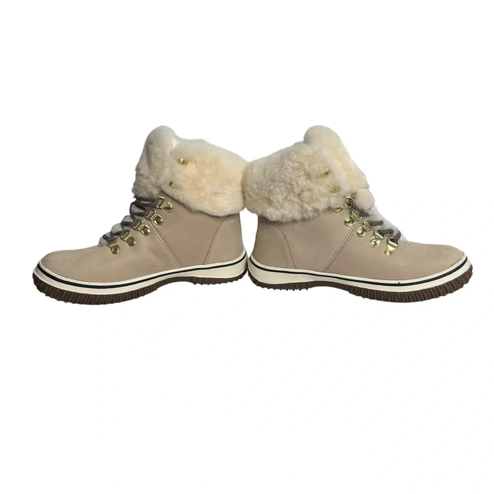 Pajar Galat Ankle Sheepskin Snow Waterproof Leather Boot Sand Women’s Size 6-6.5